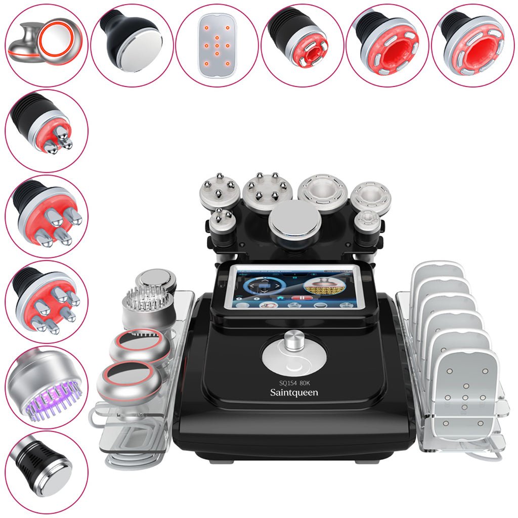 SQ154C Max เครื่องคาวิเทชันอัลตราโซนิก 80K และ RF แบบ 11-in-1 พร้อมแผ่นเลเซอร์