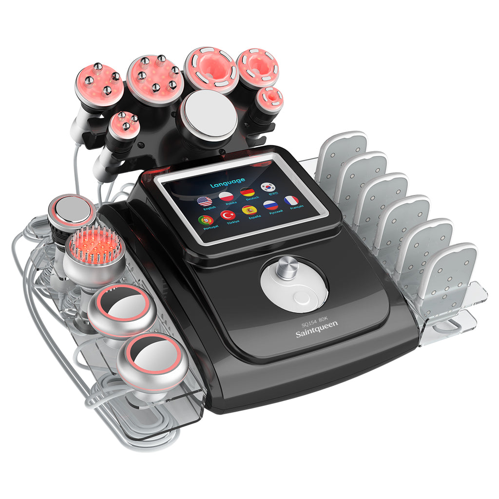 SQ154C Max เครื่องคาวิเทชันอัลตราโซนิก 80K และ RF แบบ 11-in-1 พร้อมแผ่นเลเซอร์