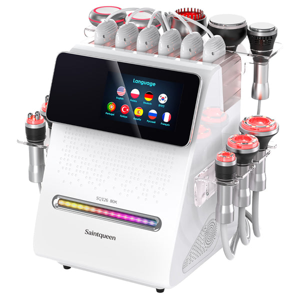 SQ126B Max เครื่องคาวิเทชันอัลตราโซนิก 80K และ RF แบบ 11-in-1 พร้อมแผ่นเลเซอร์ + ไมโครเคอร์เรนต์