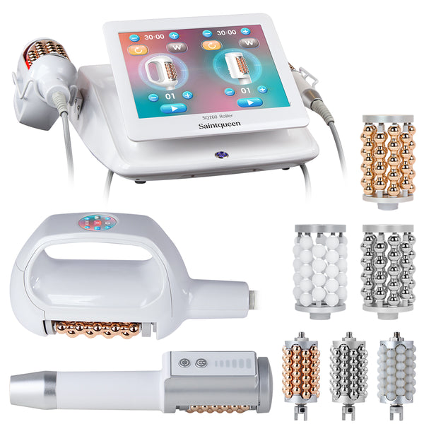 SQ160B เครื่องลูกกลิ้งบอลหมุนภายใน 360° นวดกดและสั่นระดับไมโครสำหรับดูแลรูปร่างและใบหน้า พร้อมหัวคู่ เพื่อดูแลการไหลเวียนน้ำเหลืองและผิวดูเรียบเนียนกระชับ