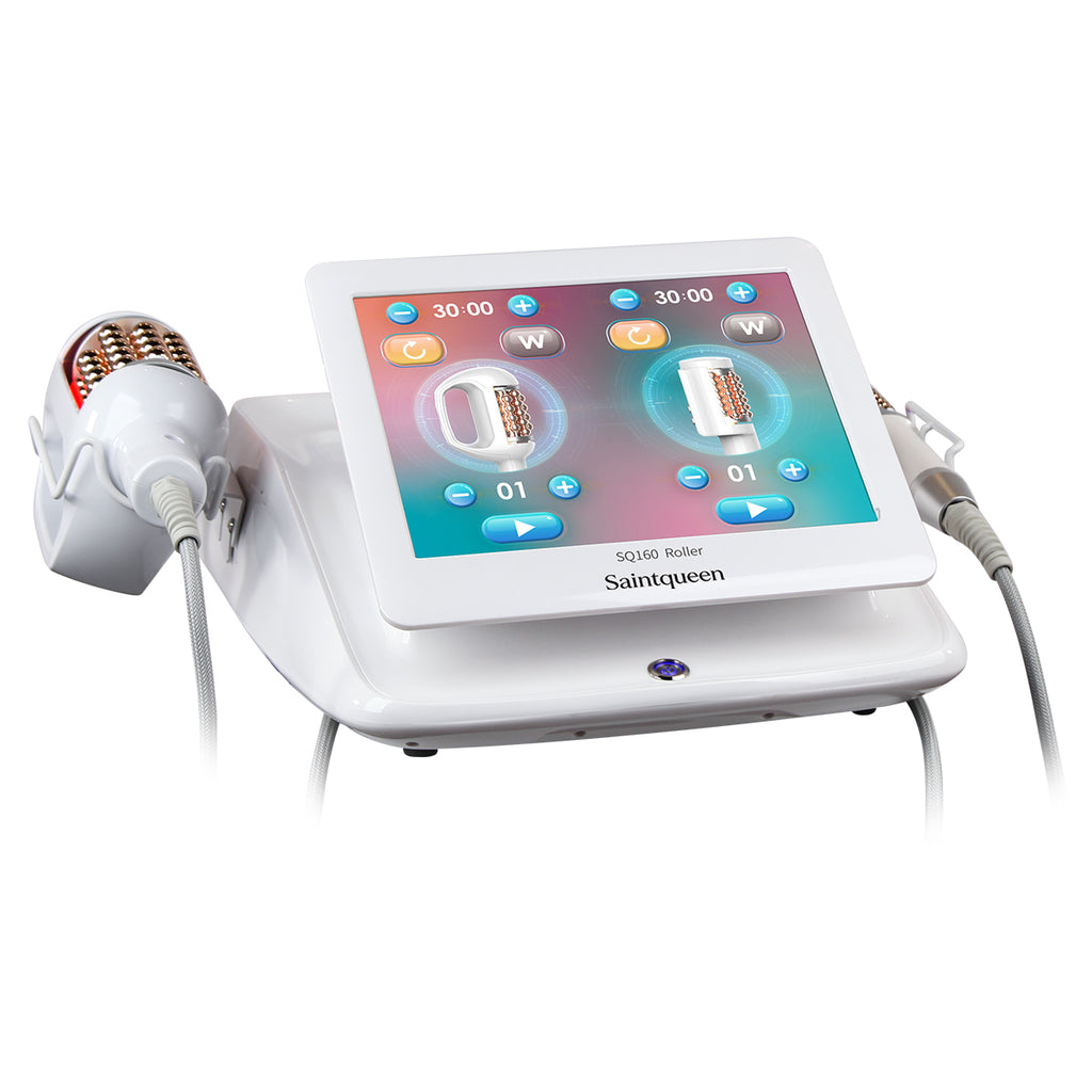 SQ160B เครื่องลูกกลิ้งบอลหมุนภายใน 360° นวดกดและสั่นระดับไมโครสำหรับดูแลรูปร่างและใบหน้า พร้อมหัวคู่ เพื่อดูแลการไหลเวียนน้ำเหลืองและผิวดูเรียบเนียนกระชับ