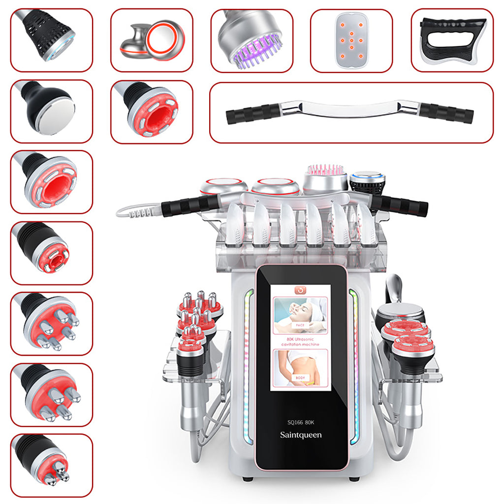 SQ166 Ultra เครื่องคาวิเทชันอัลตราโซนิก 80K และ RF แบบ 13-in-1 พร้อมแผ่นเลเซอร์