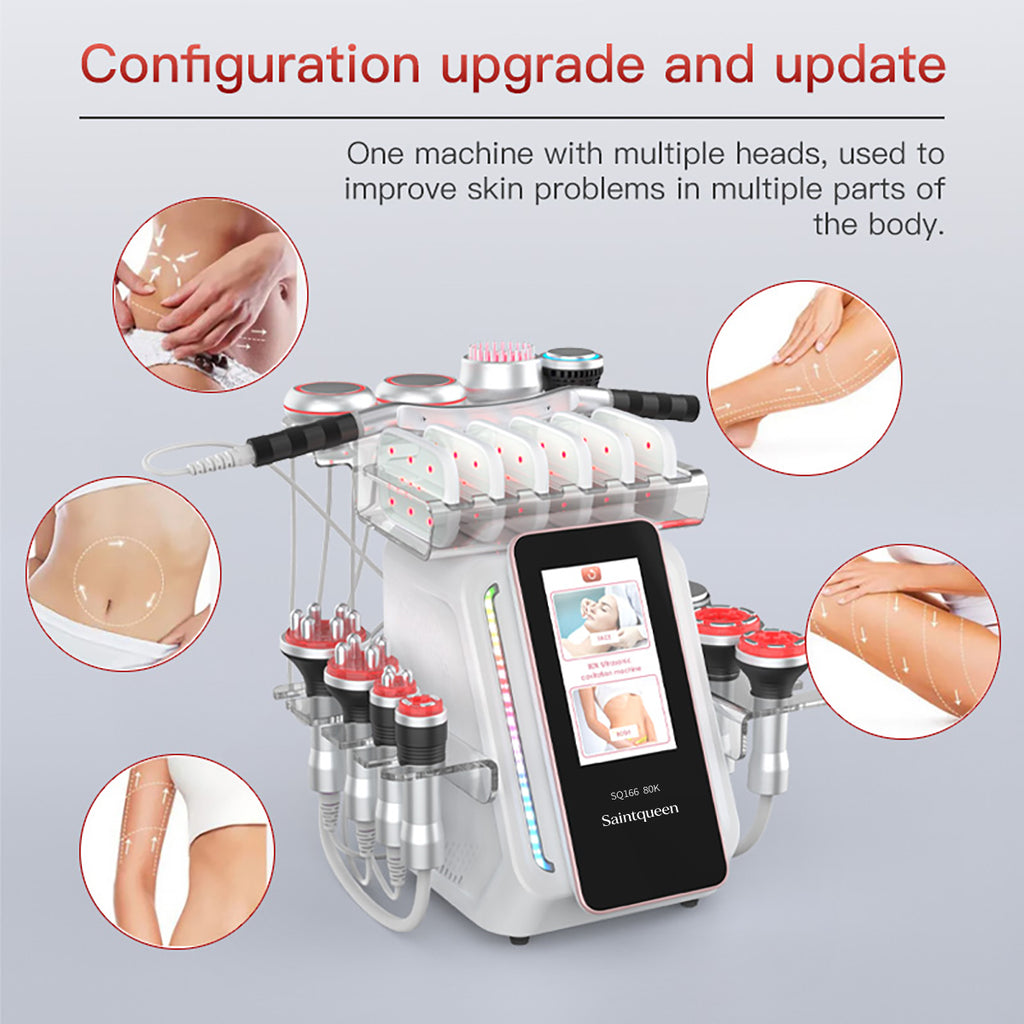 SQ166 Ultra เครื่องคาวิเทชันอัลตราโซนิก 80K และ RF แบบ 13-in-1 พร้อมแผ่นเลเซอร์