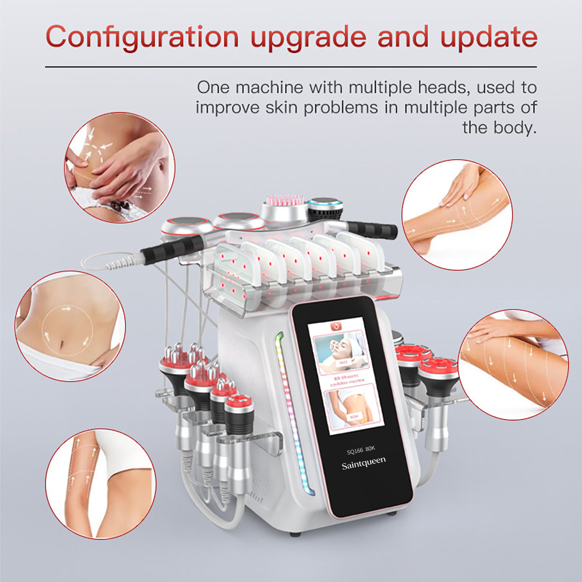 SQ166 Ultra เครื่องคาวิเทชันอัลตราโซนิก 80K และ RF แบบ 13-in-1 พร้อมแผ่นเลเซอร์