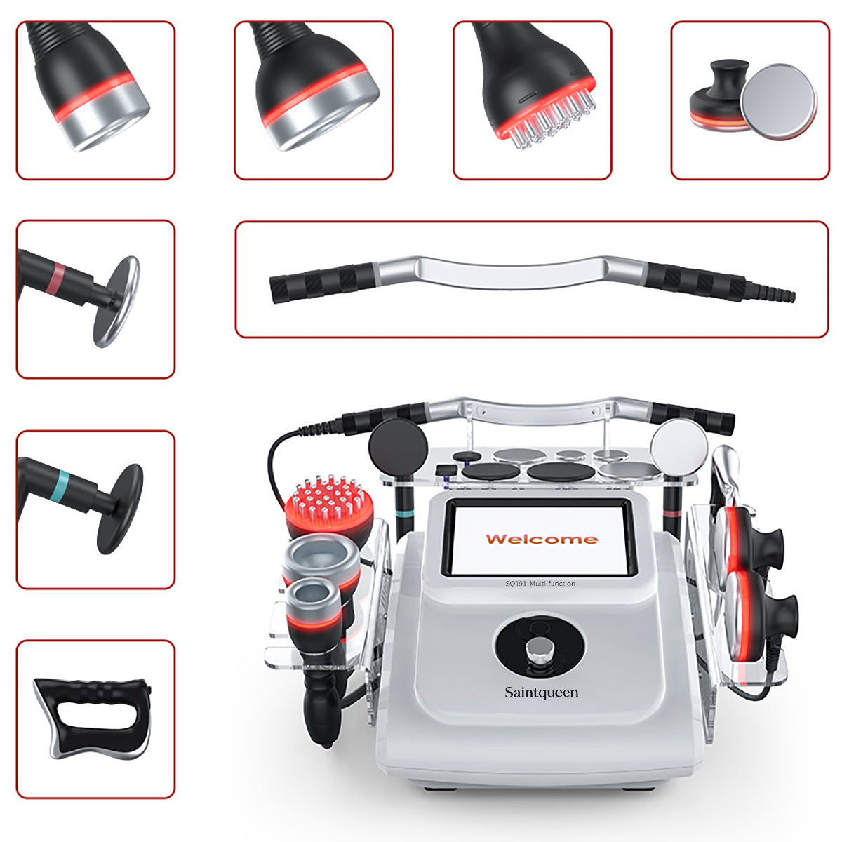 SQ191 เครื่องเสริมความงามสำหรับซาลอน 448 kHz แบบ 8-in-1 รูปสินค้าหลัก