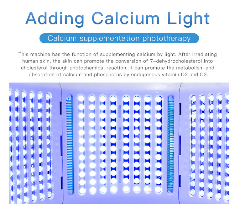 SQ2 เครื่องดูแลผิวหน้าและผิวกายด้วยแสง LED PDT แบบพับได้ 264 ดวง 7 สี พร้อมโหมด Calcium Light และแสงระดับต่ำ LLLT