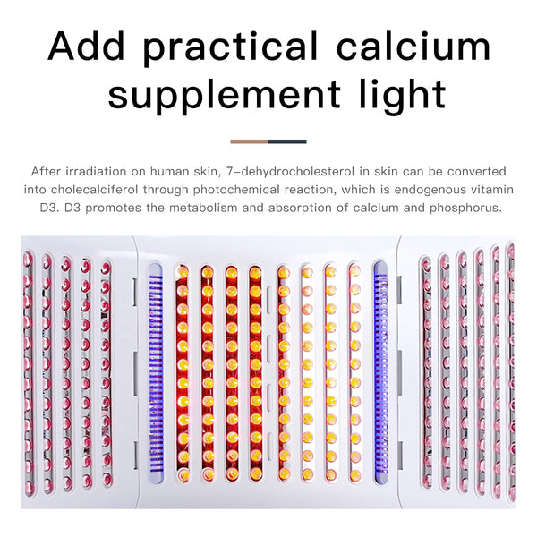 SQ2 เครื่องดูแลผิวหน้าและผิวกายด้วยแสง LED PDT แบบพับได้ 264 ดวง 7 สี พร้อมโหมด Calcium Light และแสงระดับต่ำ LLLT