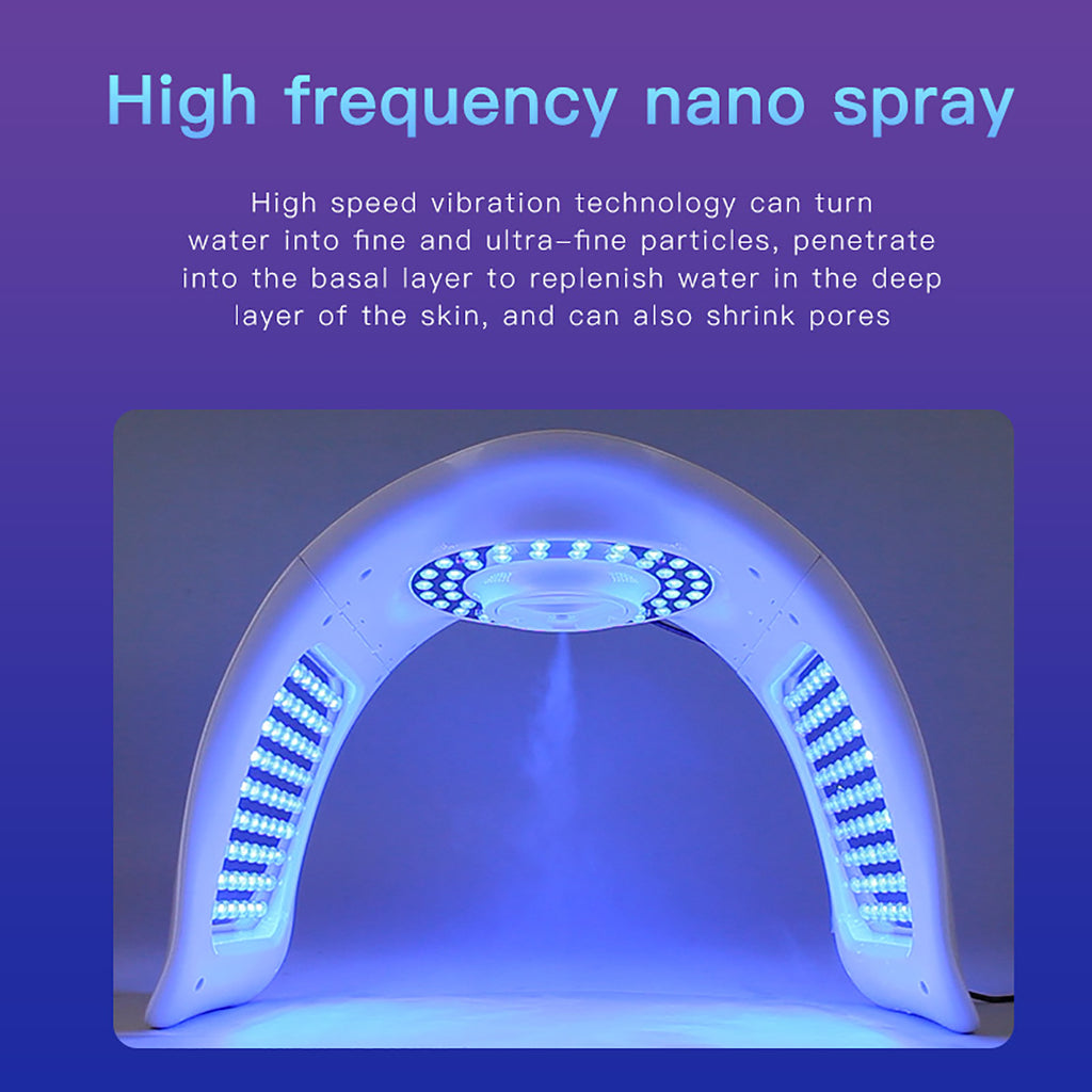 SQ97 เครื่องดูแลผิวด้วยแสง LED 170 ดวง 7 โหมด แดง น้ำเงิน เขียว เหลือง ฟ้า ม่วง และอินฟราเรดใกล้ พร้อมละอองน้ำนาโนอัลตราโซนิก