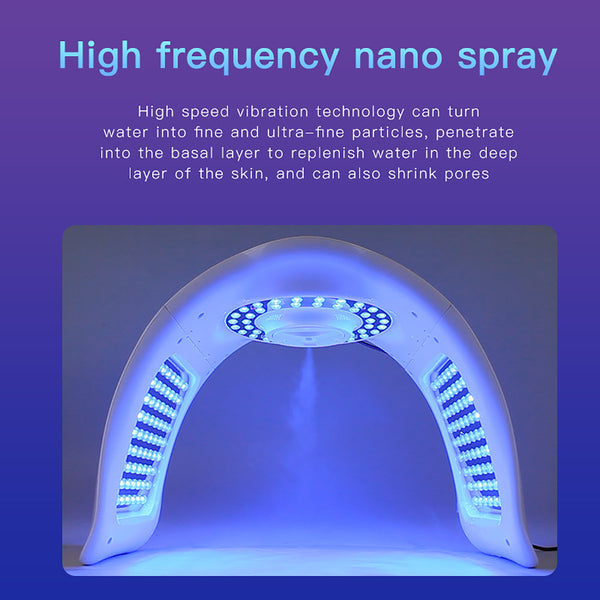 SQ97 เครื่องดูแลผิวด้วยแสง LED 170 ดวง 7 โหมด แดง น้ำเงิน เขียว เหลือง ฟ้า ม่วง และอินฟราเรดใกล้ พร้อมละอองน้ำนาโนอัลตราโซนิก