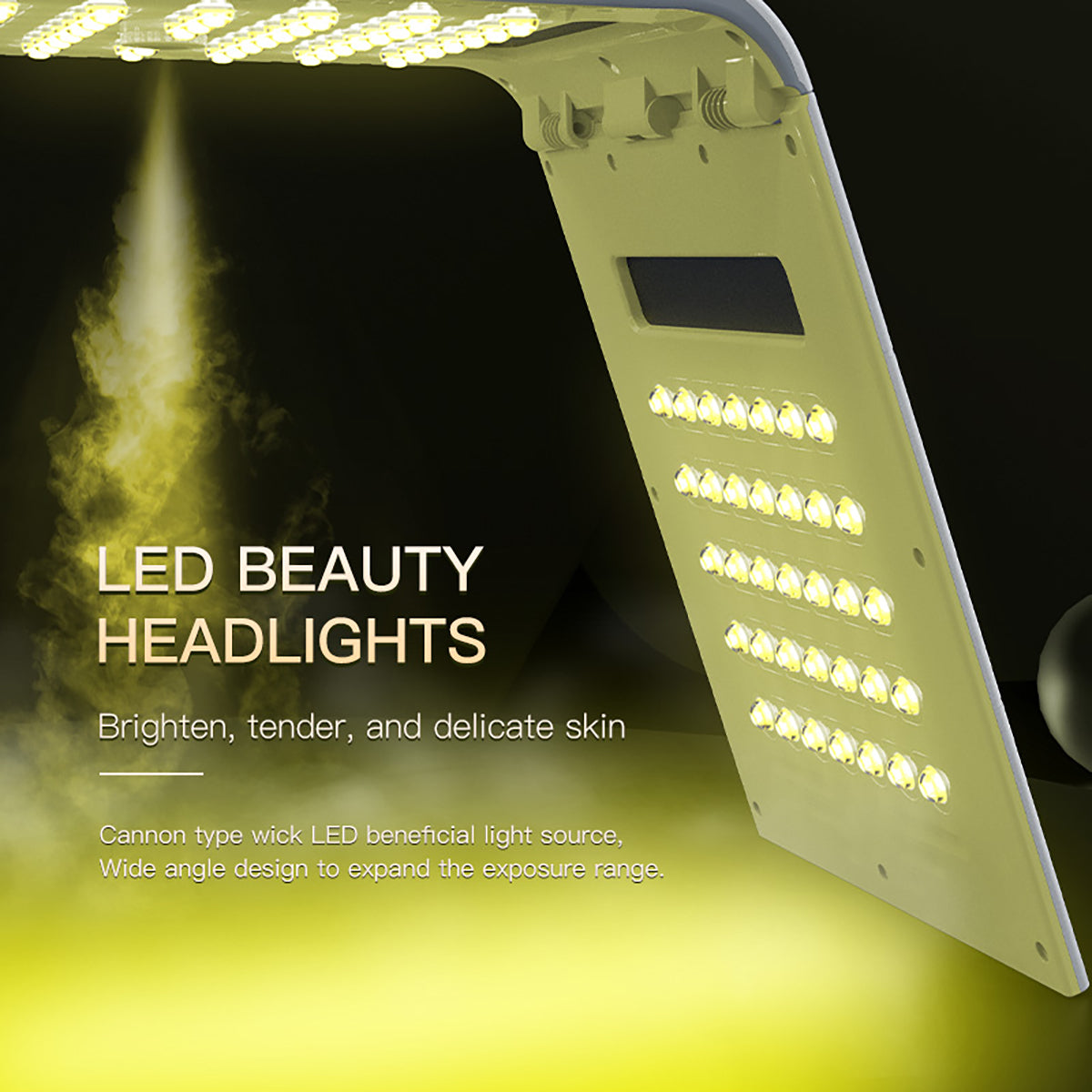 SQ125 เครื่องดูแลผิวหน้าด้วยแสง LED PDT 117 ดวง 7 สี แบบพับได้ พร้อมละอองน้ำนาโนอัลตราโซนิกและประคบร้อน