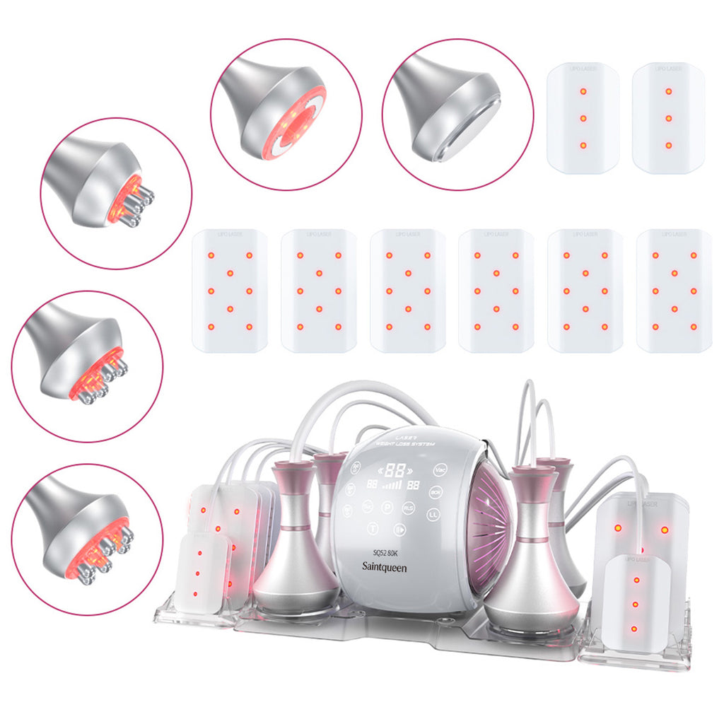 SQ52 Pro เครื่องคาวิเทชัน 80K แบบ 6-in-1 พร้อม RF หลายขั้ว สุญญากาศ และเลเซอร์ สำหรับดูแลรูปร่างและผิวที่ดูกระชับที่บ้านหรือซาลอน