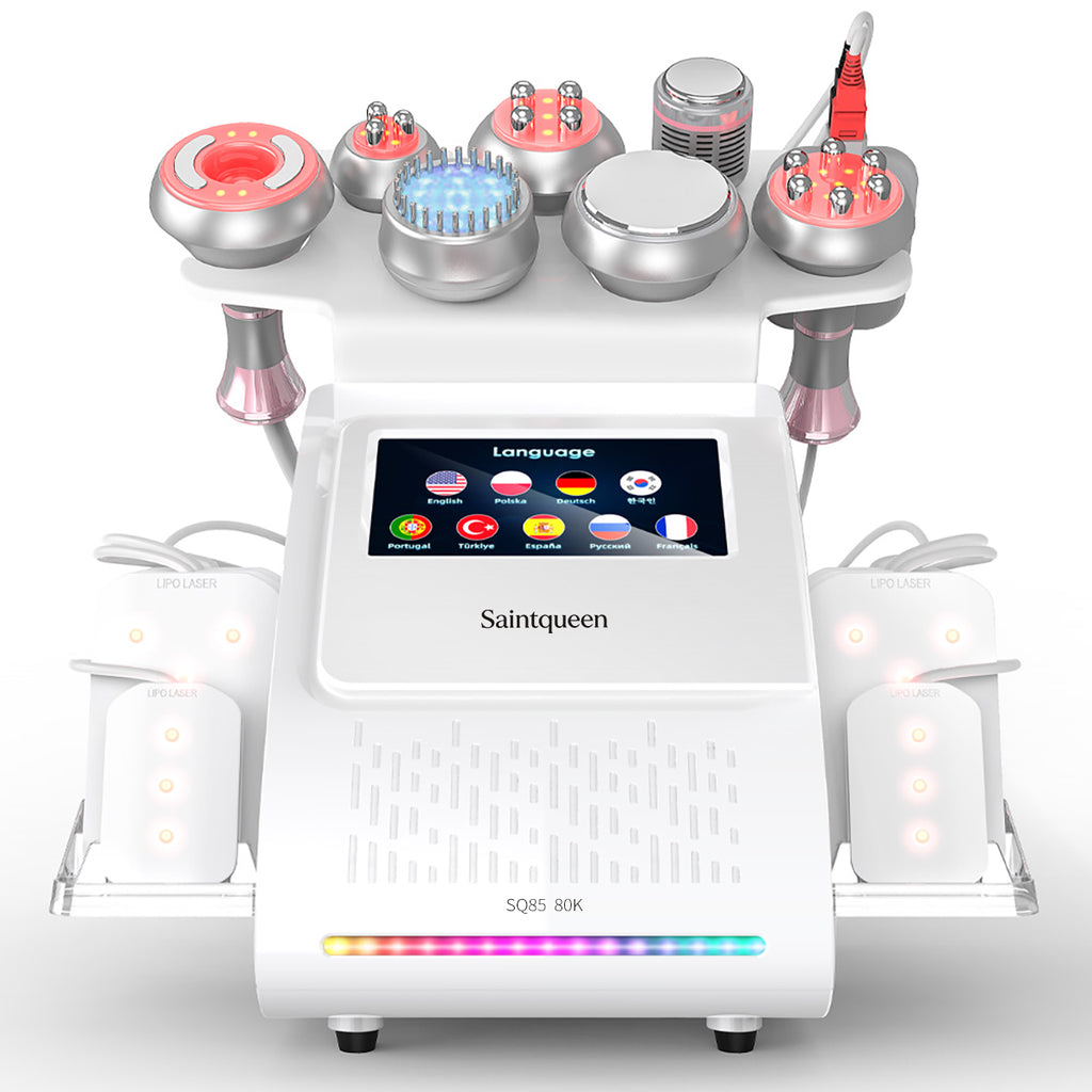 SQ85D Plus เครื่องคาวิเทชันอัลตราโซนิก 80K และ RF แบบ 9-in-1 พร้อมแผ่นเลเซอร์
