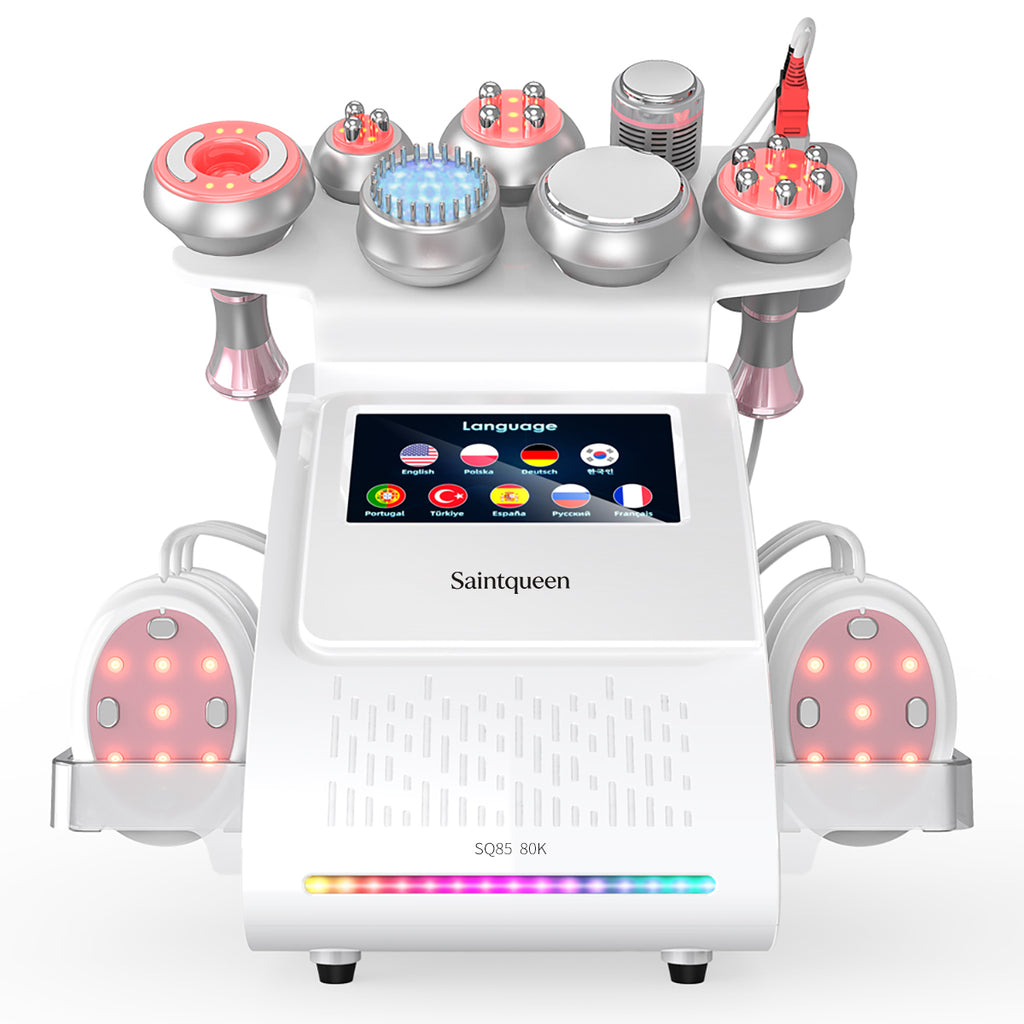 SQ85E Plus เครื่องคาวิเทชันอัลตราโซนิก 80K และ RF แบบ 9-in-1 พร้อมแผ่นเลเซอร์ + ไมโครเคอร์เรนต์