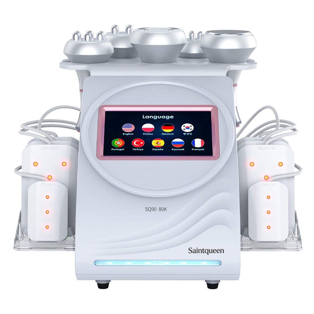 SQ90C Pro เครื่องคาวิเทชันอัลตราโซนิก 80K และ RF แบบ 6-in-1 พร้อมแผ่นเลเซอร์