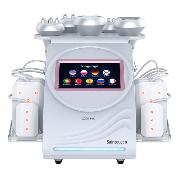 SQ90C Pro เครื่องคาวิเทชันอัลตราโซนิก 80K และ RF แบบ 6-in-1 พร้อมแผ่นเลเซอร์