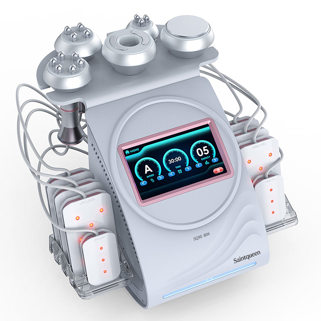 SQ90C Pro เครื่องคาวิเทชันอัลตราโซนิก 80K และ RF แบบ 6-in-1 พร้อมแผ่นเลเซอร์