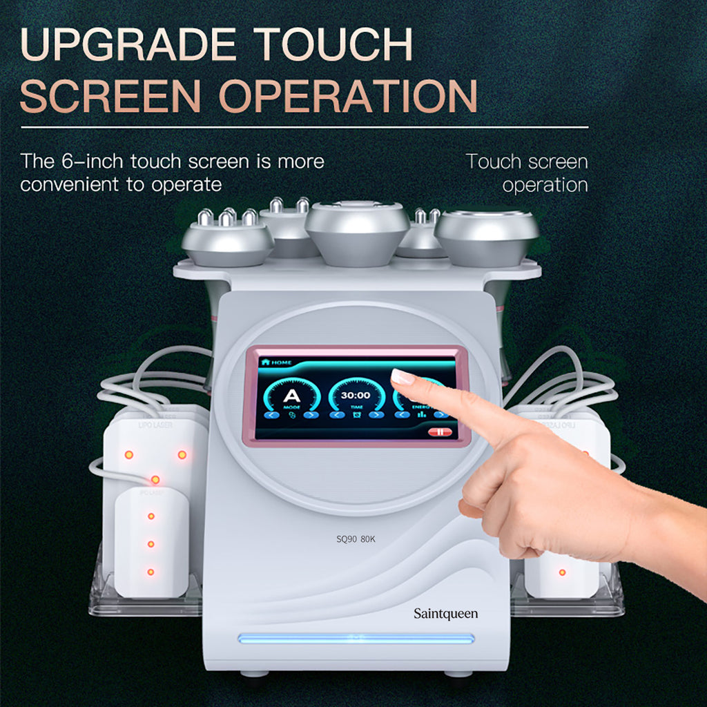SQ90C Pro เครื่องคาวิเทชันอัลตราโซนิก 80K และ RF แบบ 6-in-1 พร้อมแผ่นเลเซอร์