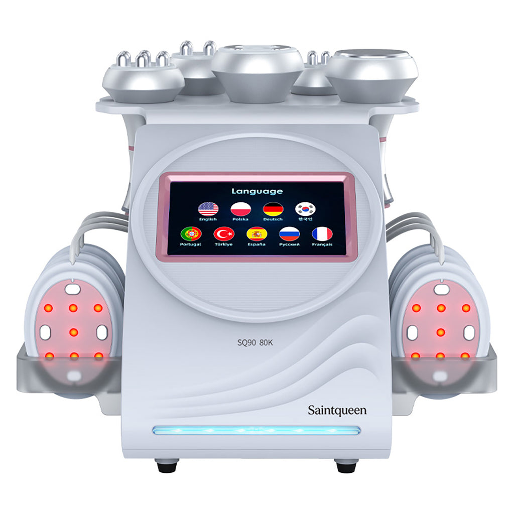 SQ90B Pro เครื่องคาวิเทชันอัลตราโซนิก 80K และ RF แบบ 6-in-1 พร้อมแผ่นเลเซอร์ + ไมโครเคอร์เรนต์