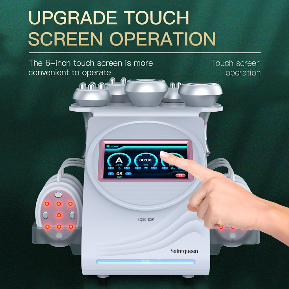 SQ90B Pro เครื่องคาวิเทชันอัลตราโซนิก 80K และ RF แบบ 6-in-1 พร้อมแผ่นเลเซอร์ + ไมโครเคอร์เรนต์