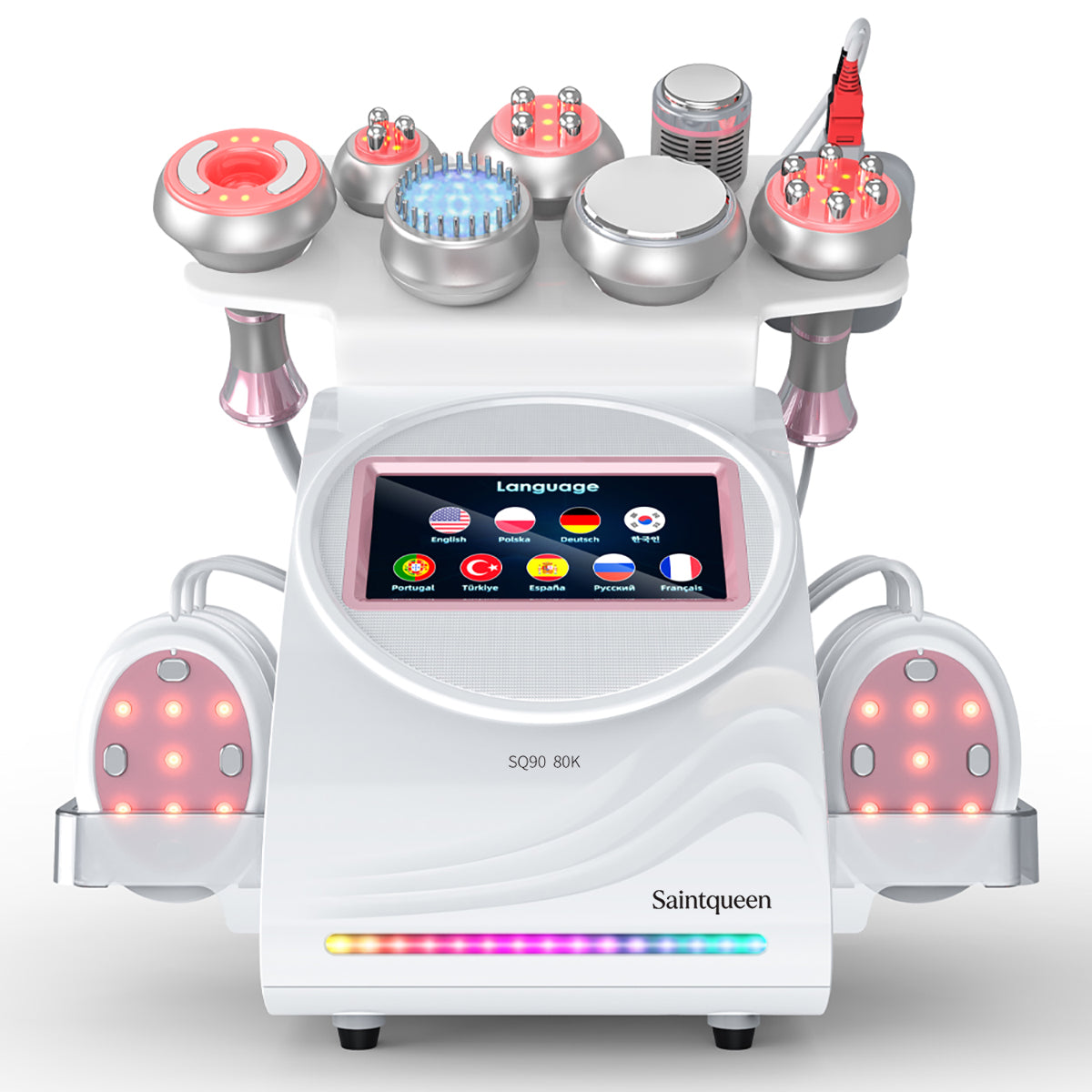 SQ90E Plus เครื่องคาวิเทชันอัลตราโซนิก 80K และ RF แบบ 9-in-1 พร้อมแผ่นเลเซอร์ + ไมโครเคอร์เรนต์