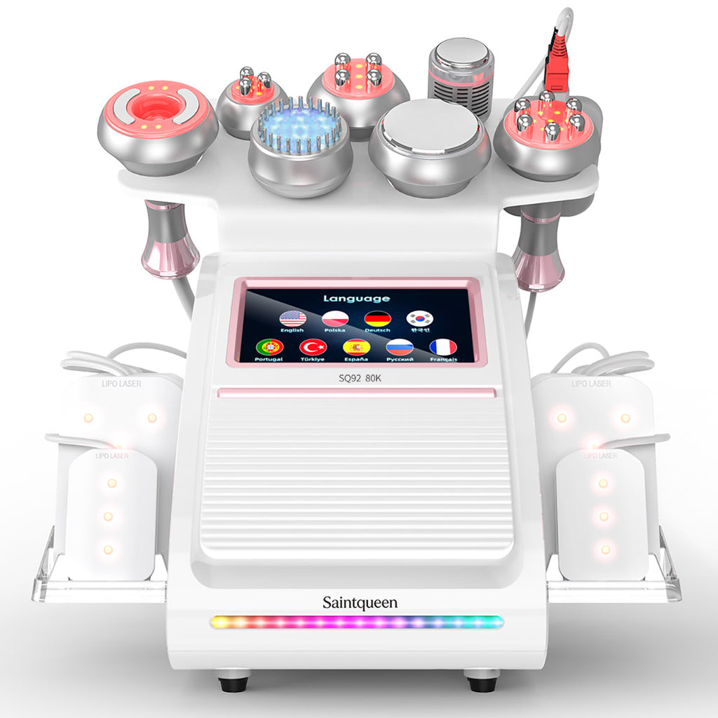 SQ92D Plus เครื่องคาวิเทชันอัลตราโซนิก 80K และ RF แบบ 9-in-1 พร้อมแผ่นเลเซอร์