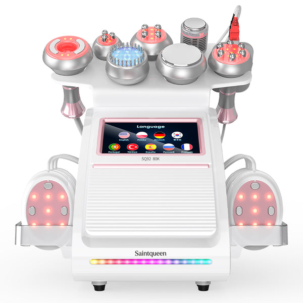 SQ92E Plus เครื่องคาวิเทชันอัลตราโซนิก 80K และ RF แบบ 9-in-1 พร้อมแผ่นเลเซอร์ + ไมโครเคอร์เรนต์