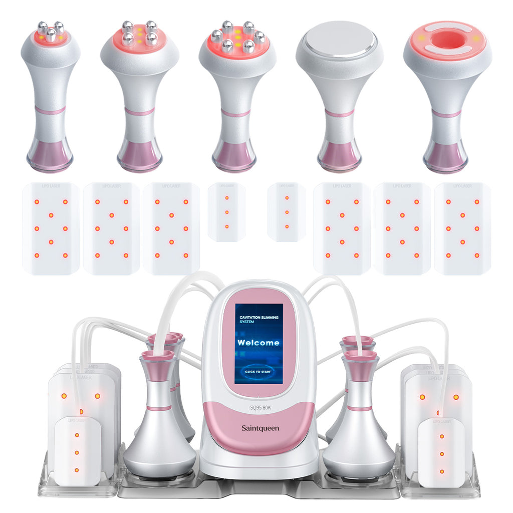 SQ95C Pro เครื่องคาวิเทชัน 80K แบบ 6-in-1 พร้อม RF หลายขั้ว สุญญากาศ และเลเซอร์ สำหรับดูแลรูปร่าง ผิวที่ดูกระชับ และริ้วรอยบนใบหน้า
