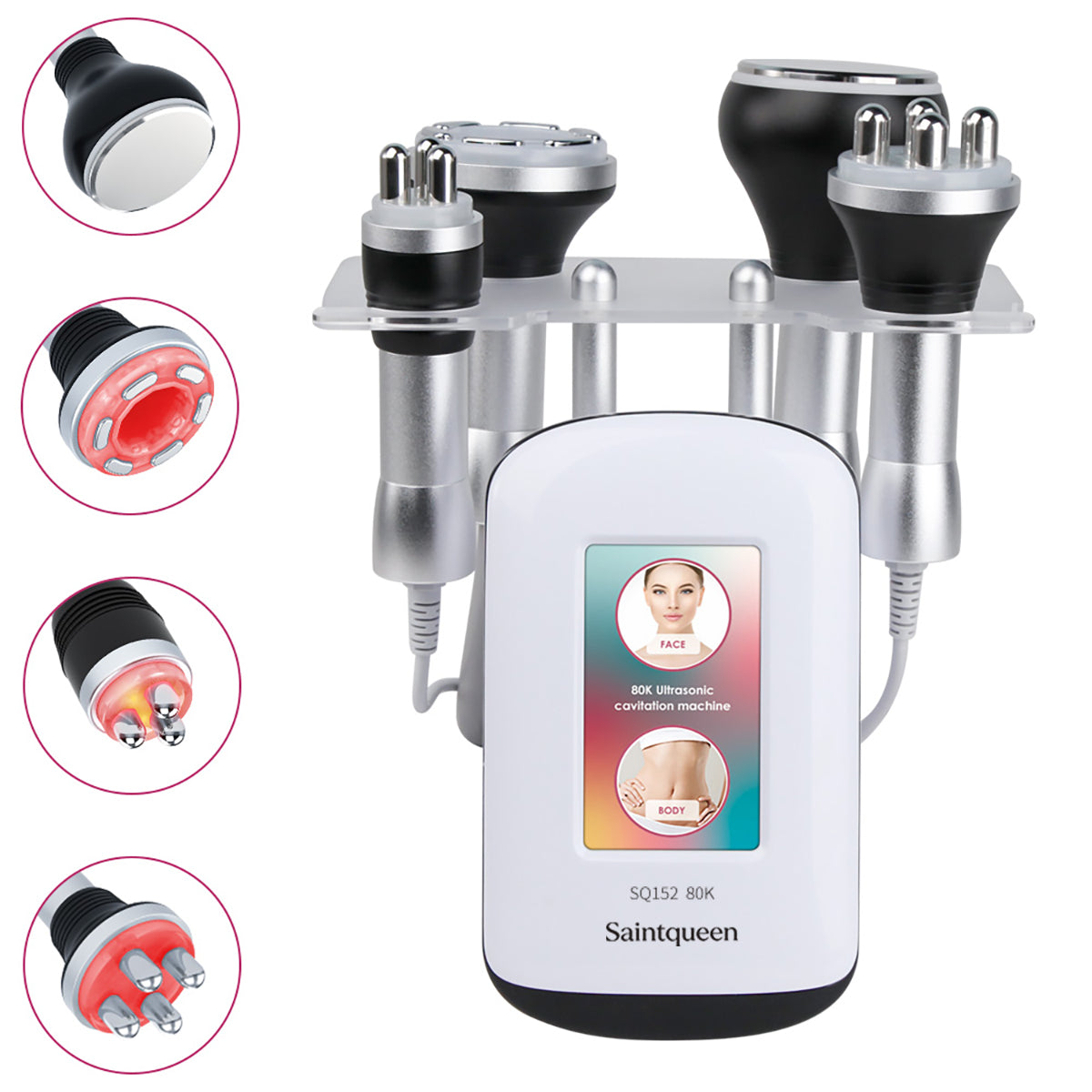 SQ152 Basic เครื่องคาวิเทชันอัลตราโซนิก 80K แบบ 4-in-1 พร้อม RF สุญญากาศ เพื่อดูแลรูปร่างและผิวหน้าและผิวกายดูกระชับ รูปสินค้าหลัก