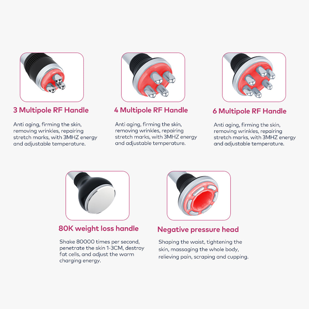 SQ152 Pro เครื่องคาวิเทชันอัลตราโซนิก 80K และ RF หลายขั้ว แบบ 5-in-1 เพื่อดูแลรูปร่าง ใบหน้าดูยกกระชับ ริ้วรอยดูจางลง และผิวดูยืดหยุ่น