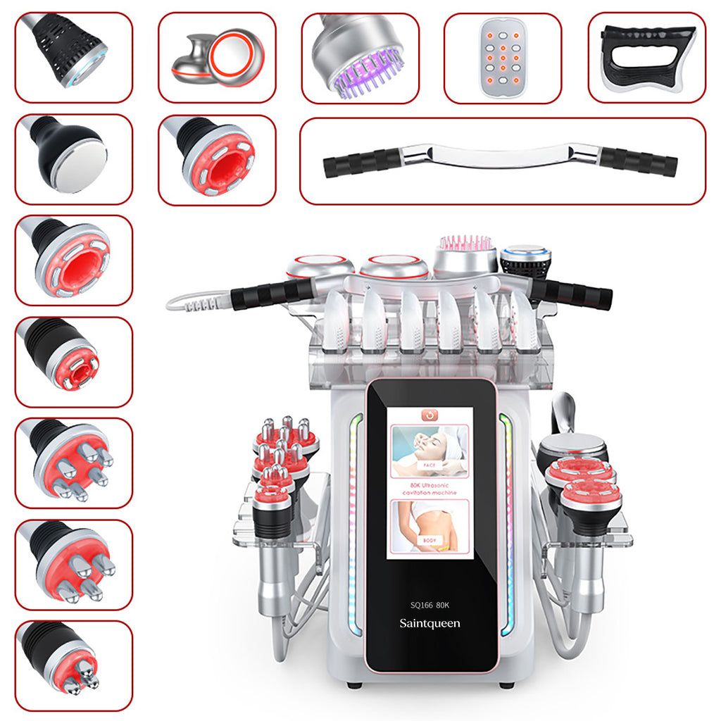 SQ166 Ultra เครื่องคาวิเทชันอัลตราโซนิก 80K และ RF 13-in-1 พร้อมแผ่นเลเซอร์ + ไมโครเคอร์เรนต์