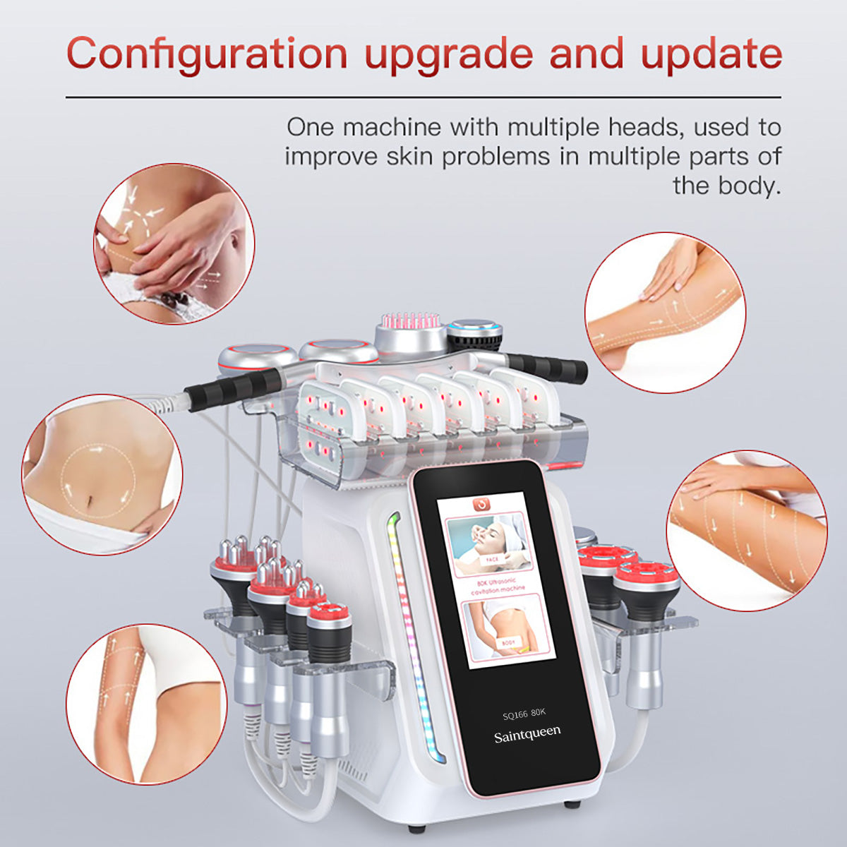 SQ166 Ultra เครื่องคาวิเทชันอัลตราโซนิก 80K และ RF 13-in-1 พร้อมแผ่นเลเซอร์ + ไมโครเคอร์เรนต์