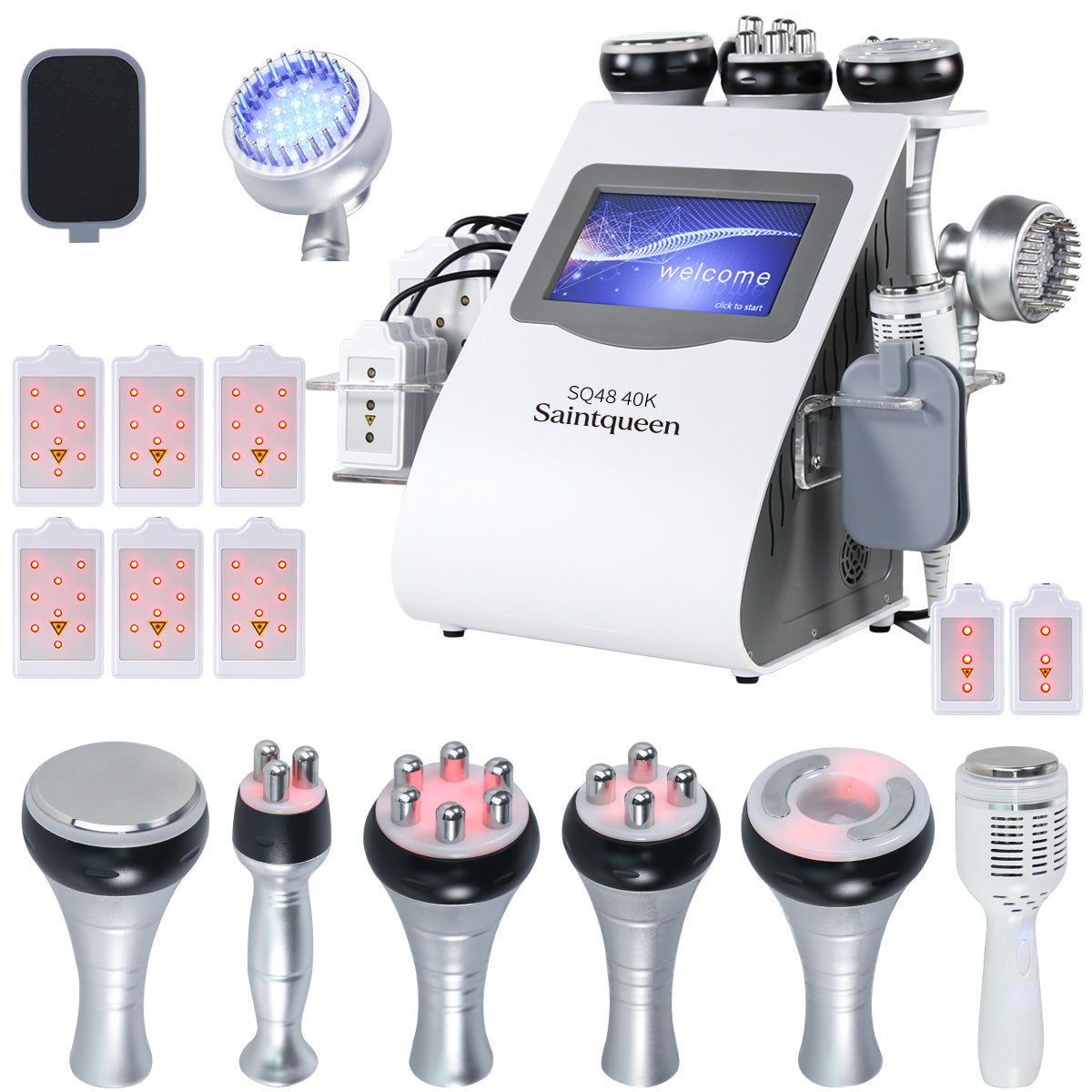 SQ48 Plus เครื่องคาวิเทชันอัลตราโซนิก 40K และ RF 9-in-1 พร้อมแผ่นเลเซอร์